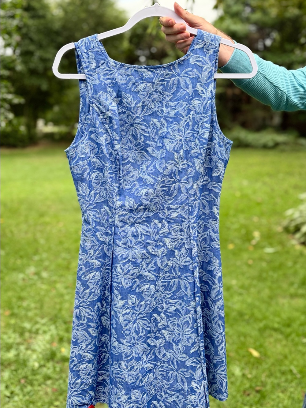 NWT Derek Lam Blue & White Floral Jacquard Mini Fit & Flare Dress Size 2